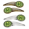 Carolines Treasures Letter K Football Green and Yellow Barrettes Hair Clips, Set of 4, 4PK CJ1075-KHCS4